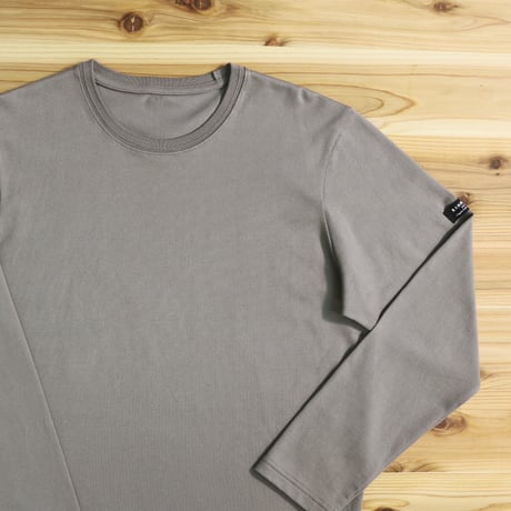 HOFI-023R オーガニック超長綿 タック襟長袖Ｔシャツ：トープ