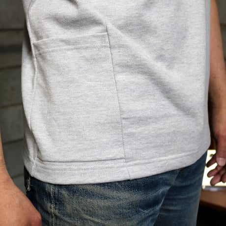 HOFI-024 ペルー超長綿 サイドポケットＴシャツ：グレー