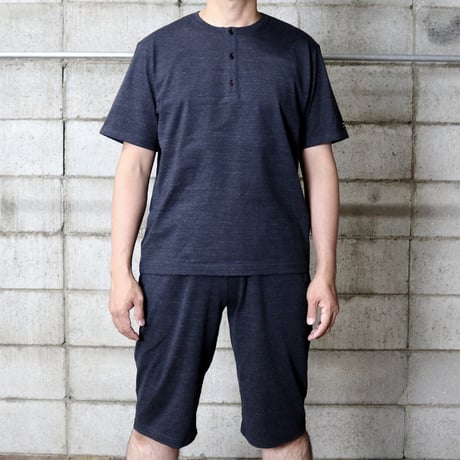 HOFI-031 ペルー超長綿 ヘンリーネックＴシャツ：ネイビー