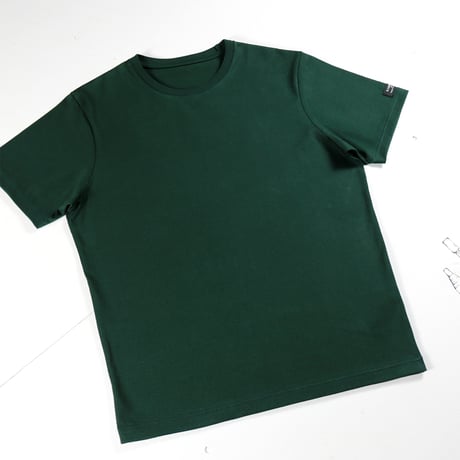HOFI-021 オーガニック超長綿 タック襟Ｔシャツ：フォレストグリーン