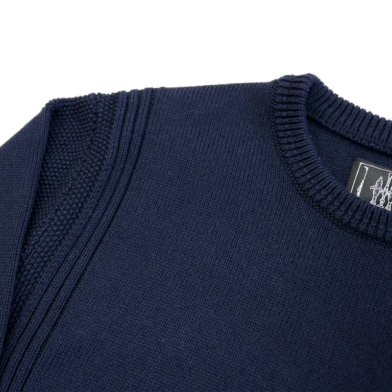 HOFI-038 コットンウールセーター：ネイビー | 東大阪繊維研究所 works