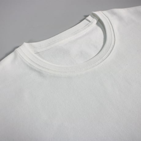 HOFI-021R オーガニック超長綿 タック襟Ｔシャツ：ホワイト