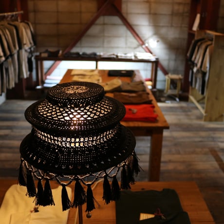 【Double virtue】hand-knit lamp shade：ネイビー