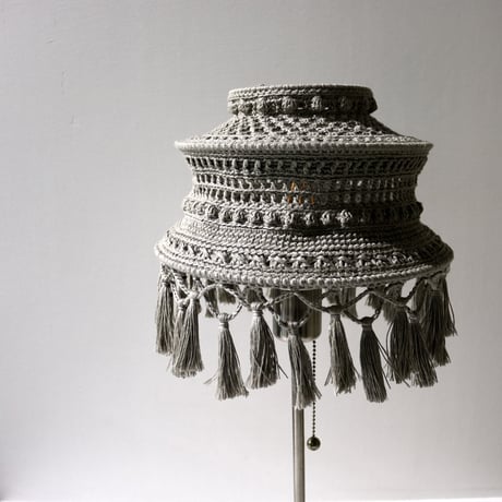 【Double virtue】hand-knit lamp shade：グレー