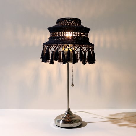 【Double virtue】hand-knit lamp shade：ネイビー
