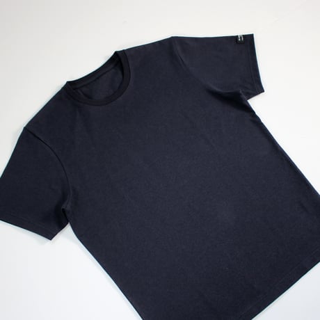 HOFI-021R オーガニック超長綿 タック襟Ｔシャツ：ネイビー杢
