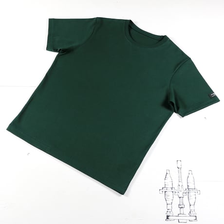 HOFI-021 オーガニック超長綿 タック襟Ｔシャツ：フォレストグリーン