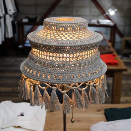 【Double virtue】hand-knit lamp shade：グレー