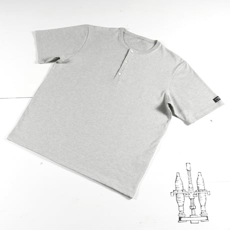 HOFI-031 ペルー超長綿 ヘンリーネックＴシャツ：グレー