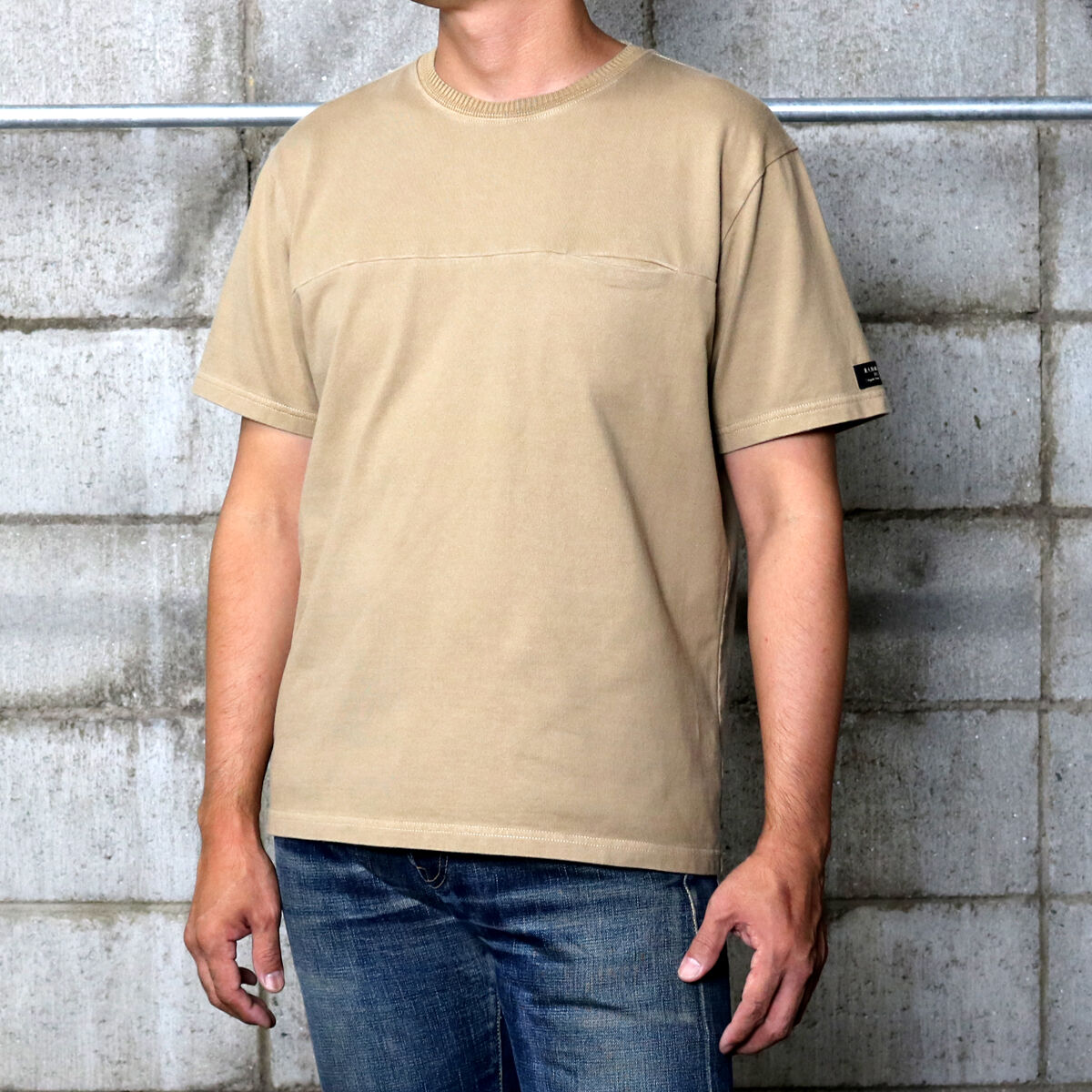 HOFI-019 インド超長綿 シームポケットTシャツ：アルミ媒染コーヒー 