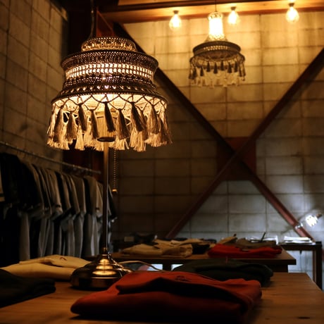 【Double virtue】hand-knit lamp shade：グレー