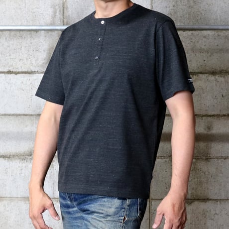 HOFI-031 ペルー超長綿 ヘンリーネックＴシャツ：チャコール