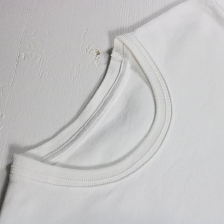 HOFI-021 オーガニック超長綿 タック襟Ｔシャツ：ホワイト