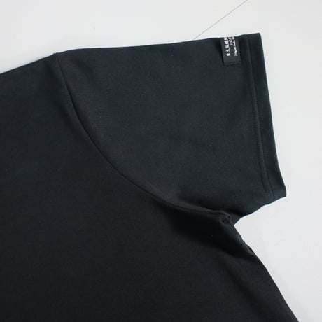 HOFI-021R オーガニック超長綿 タック襟Ｔシャツ：ブラック
