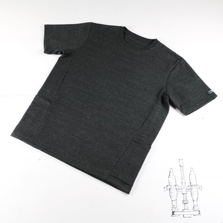 HOFI-024 ペルー超長綿 サイドポケットＴシャツ：チャコール