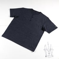 HOFI-031 ペルー超長綿 ヘンリーネックＴシャツ：ネイビー