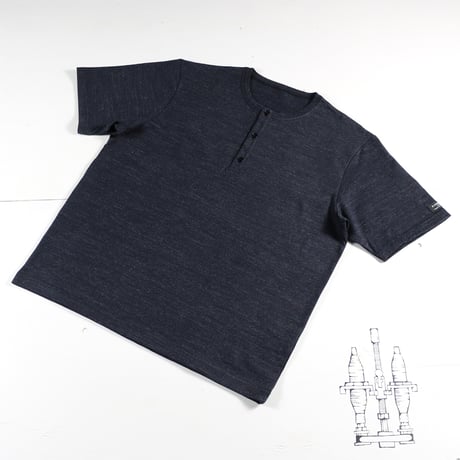 HOFI-031 ペルー超長綿 ヘンリーネックＴシャツ：ネイビー