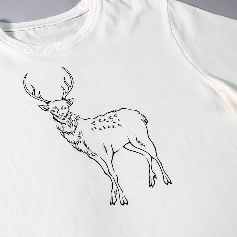 HOFI-028 ペンアートTシャツ：50. 鹿 | 東大阪繊維研究所 works & store