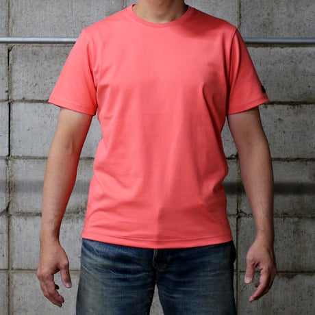 HOFI-021R オーガニック超長綿 タック襟Ｔシャツ：サーモンピンク