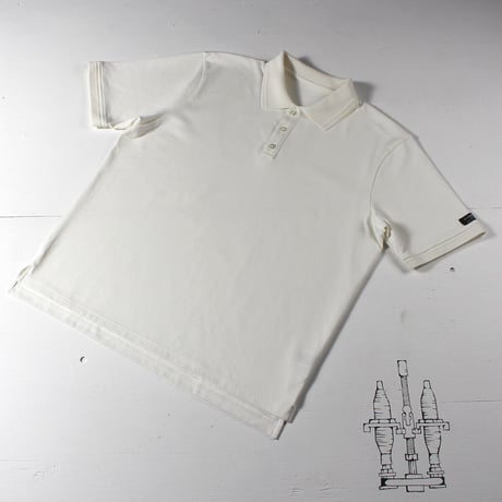 HOFI-026 オーガニック超長綿 タック襟ポロシャツ：ホワイト