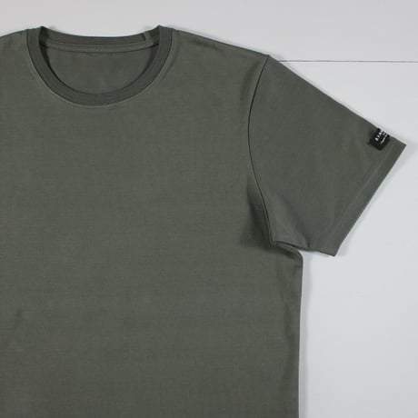 HOFI-021R オーガニック超長綿 タック襟Ｔシャツ：モスグリーン