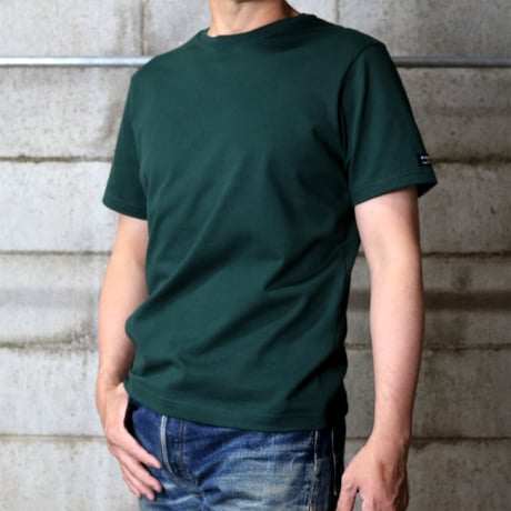 HOFI-021 オーガニック超長綿 タック襟Ｔシャツ：フォレストグリーン