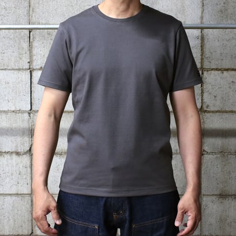 HOFI-021R オーガニック超長綿 タック襟Ｔシャツ：撚り杢スティール