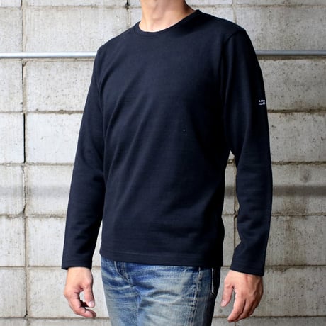 HOFI-049［モンスターオンス］リネンウール長袖Ｔシャツ：ブラック