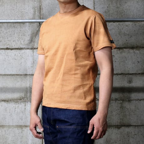 HOFI-021-KD [ 柿渋染 ] オーガニック超長綿 タック襟Ｔシャツ：渋茶色