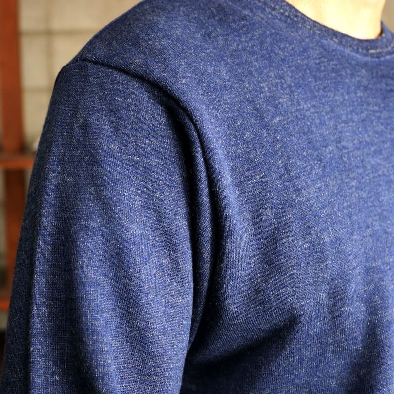 HOFI-016 リネンウールモンスターオンス 長袖Tシャツ：ブルー | 東