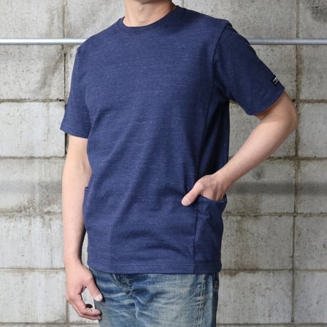HOFI-024 ペルー超長綿 サイドポケットＴシャツ：インクブルー