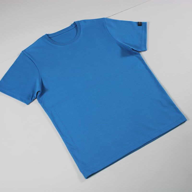 HOFI-021R オーガニック超長綿 タック襟Tシャツ：スカイブルー | 東