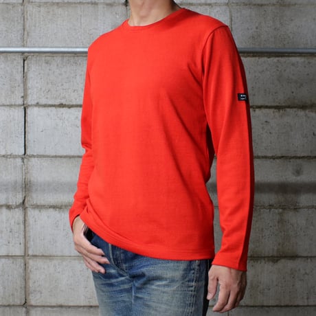 HOFI-049［モンスターオンス］リネンウール長袖Ｔシャツ：レッド