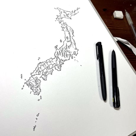 HOFI-028 ペンアートＴシャツ：2. 日本地図
