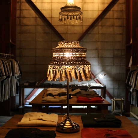 【Double virtue】hand-knit lamp shade：グレー