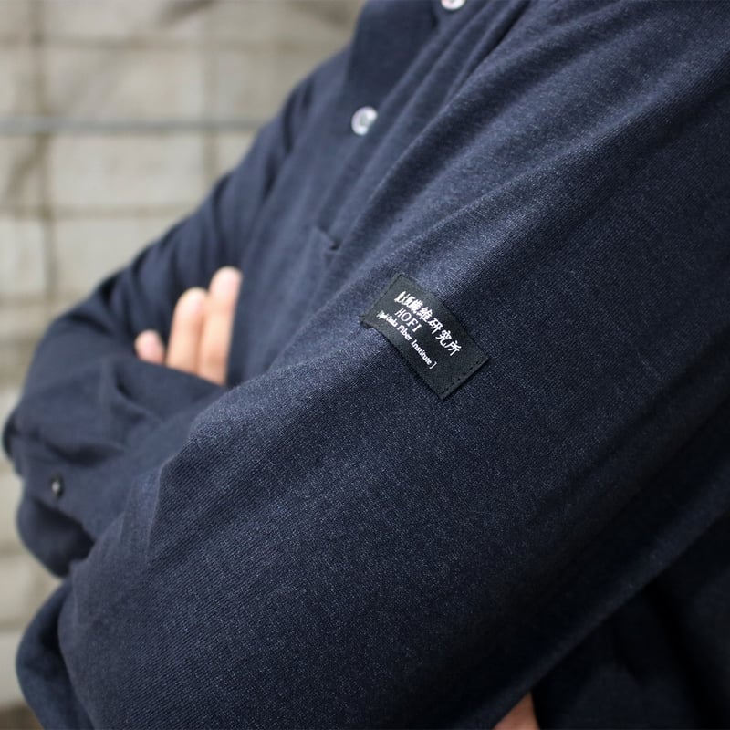 HOFI-044 リネンコットン強撚 長袖シャツ：ネイビー | 東大阪繊維研究