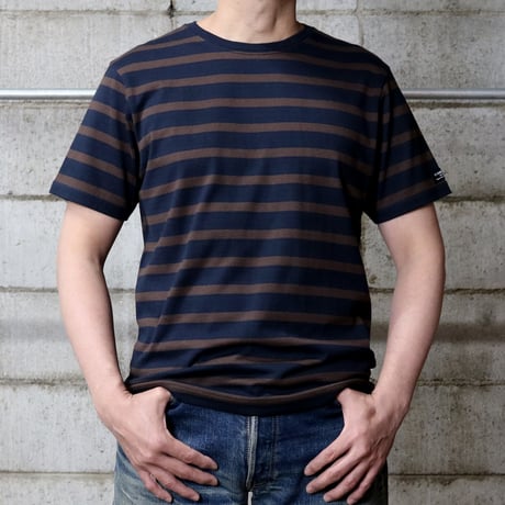 HOFI-028 インド超長綿 ＲＳボーダーＴシャツ：ネイビー / エボニー