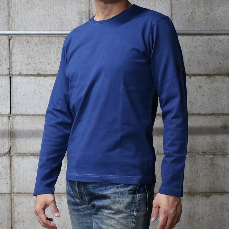 HOFI-023R-JB [ 本藍染 ] オーガニック超長綿 タック襟長袖Tシャツ