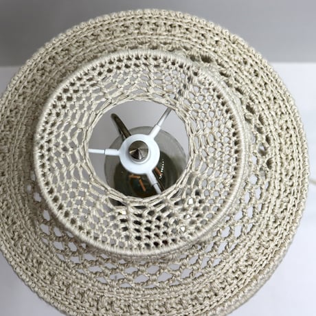 【Double virtue】hand-knit lamp shade：ナチュラル