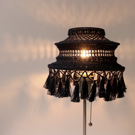 【Double virtue】hand-knit lamp shade：ネイビー