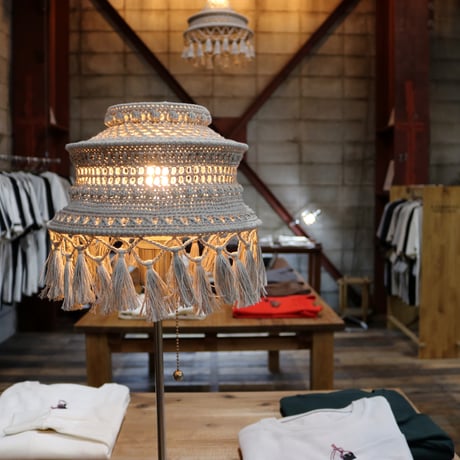 【Double virtue】hand-knit lamp shade：グレー