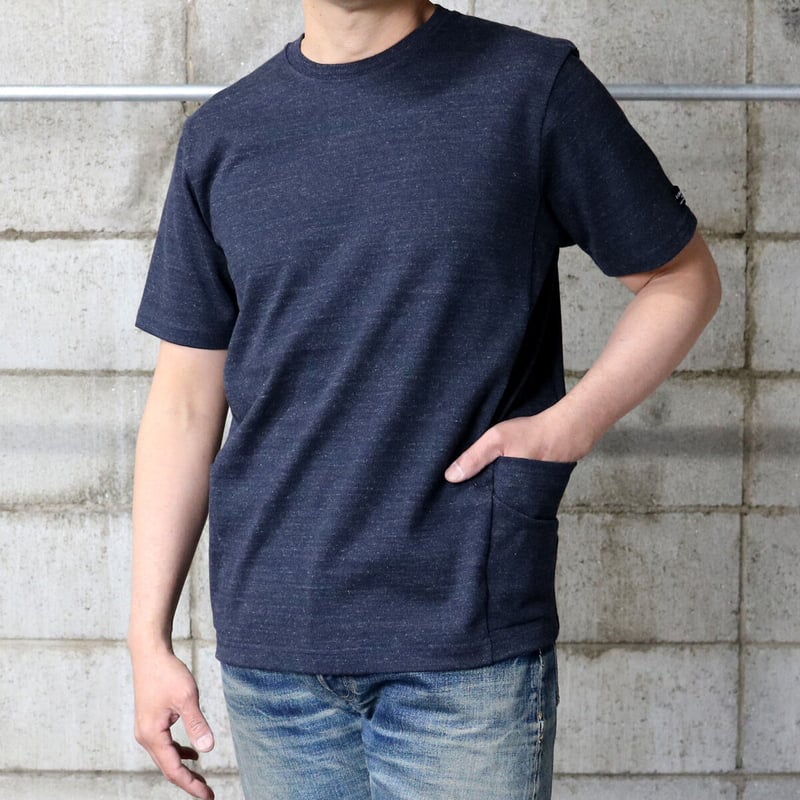HOFI-024 ペルー超長綿 サイドポケットTシャツ：ネイビー | 東大阪