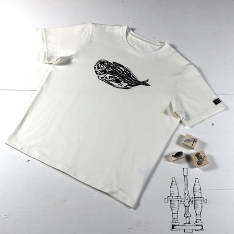 HOFI-028 ケシゴムハンコＴシャツ：アジの開き