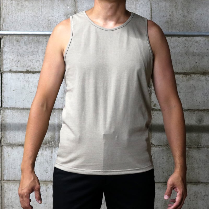 Diesel タンクトップ ベージュ HOFI-036 インド超長綿 強撚タンクトップ：サンドベージュ | 東大阪