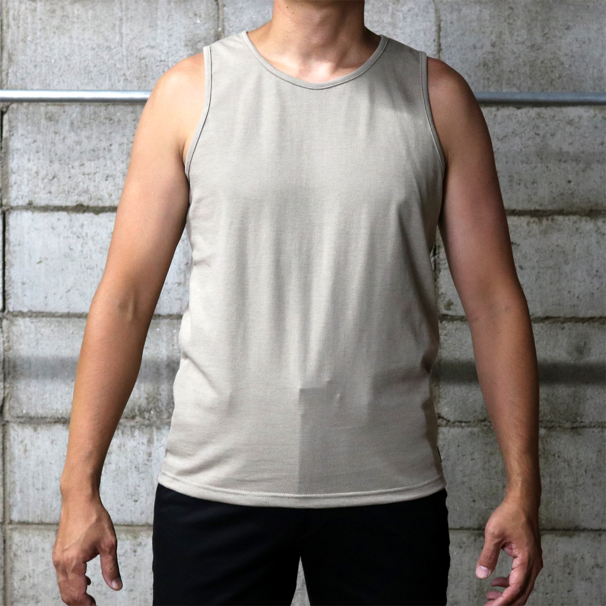 HOFI-036 インド超長綿 強撚タンクトップ：サンドベージュ | 東大阪
