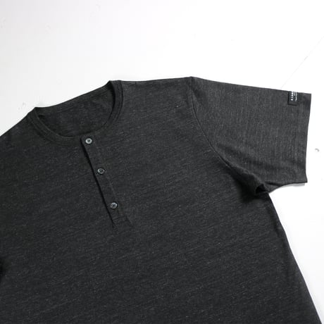 HOFI-031 ペルー超長綿 ヘンリーネックＴシャツ：チャコール