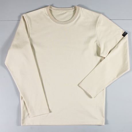 HOFI-023R オーガニック超長綿 タック襟長袖Ｔシャツ：ナチュラル