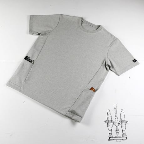 HOFI-024 ペルー超長綿 サイドポケットＴシャツ：グレー