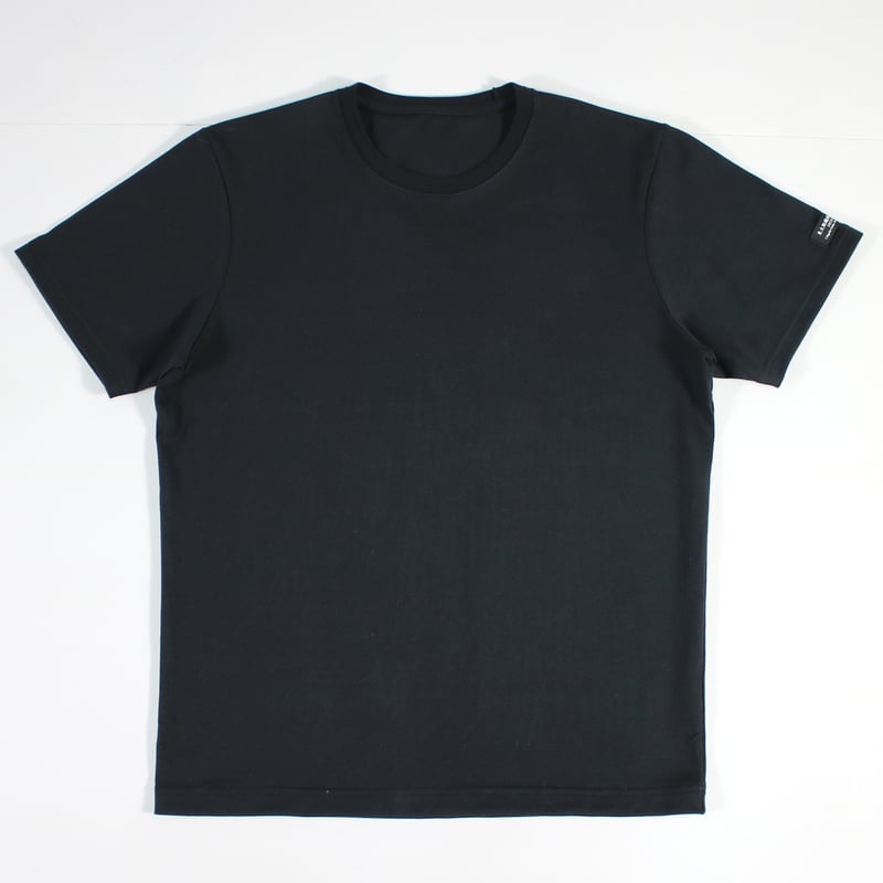 HOFI-021R オーガニック超長綿 タック襟Tシャツ：ブラック | 東大阪