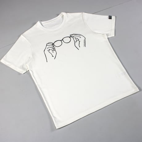 HOFI-028 ケシゴムハンコＴシャツ：手とメガネ